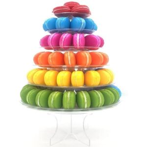 6 Tier Display Macaron Stand with Acrylic Legs Riser