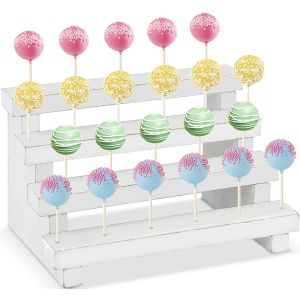 21 Hole Solid Wood Lollipop Stand Holder 