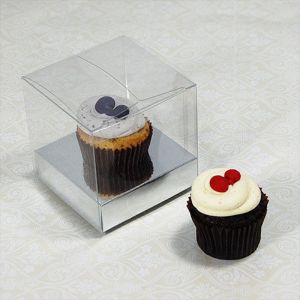 25 sets of Clear Cupcake Mini Box and 1 Silver Mini Cupcake Holder($1.10 each set)